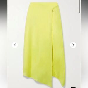 NWOT STELLA MCCARTNEY Asymmetric wrap-effect satin midi skirt